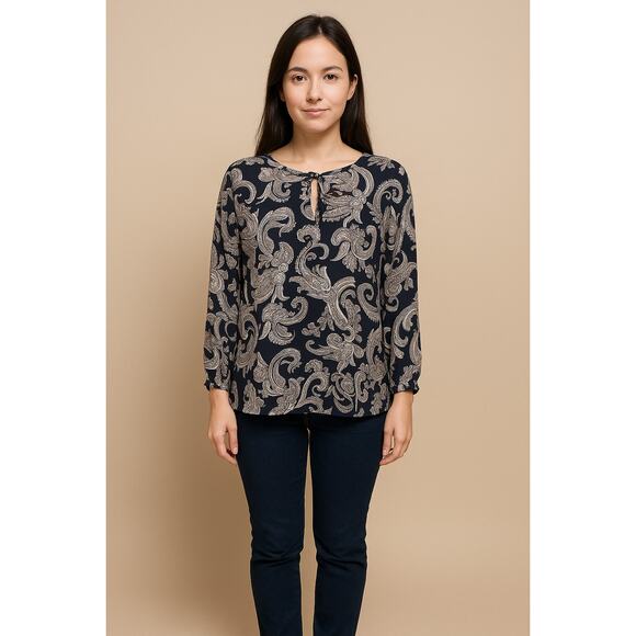 Part two size 36 (12/14 US) paisley relaxed fit boho career casual top EUC - Picture 1 of 7